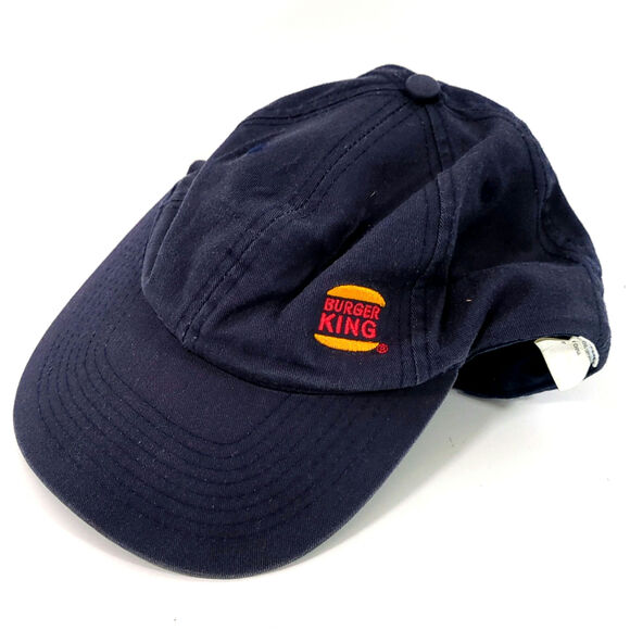 Burger King Blue Employee Crew Hat Small Logo Embroidered Snapback Unisex - Picture 1 of 4